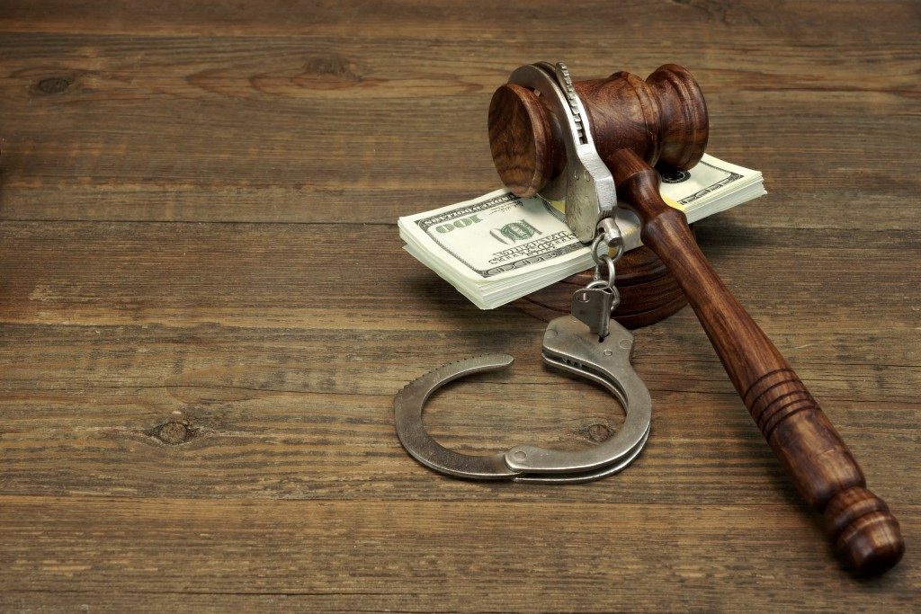Judge gavel and cash money