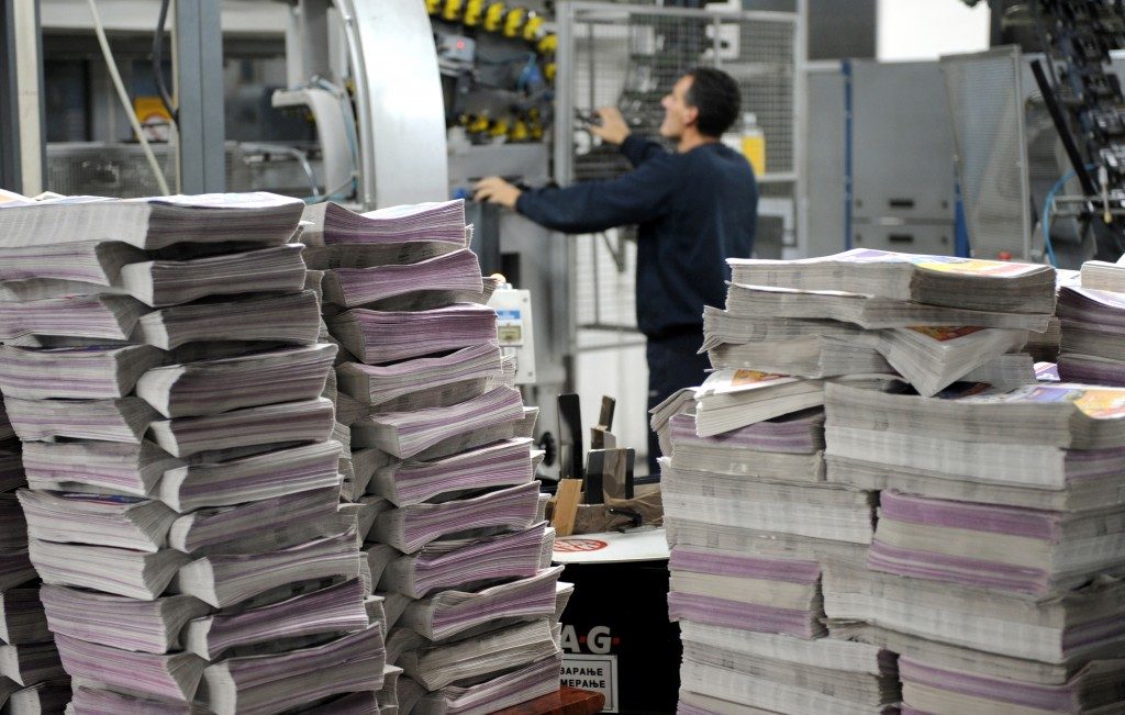 Newspaper printing process in printing house