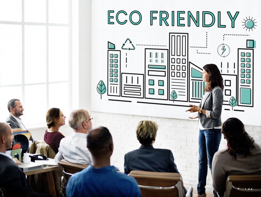 business meeting on eco friendliness